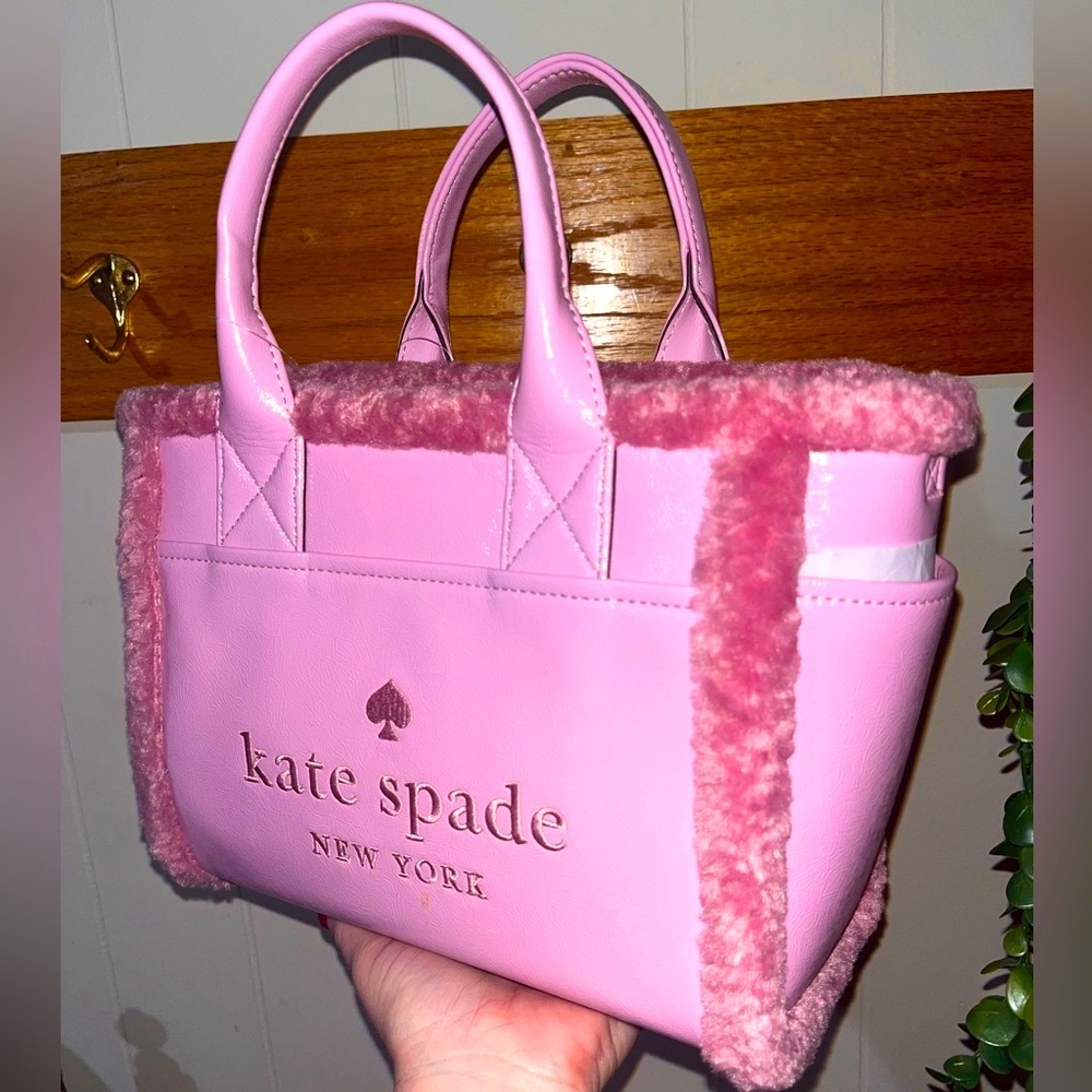 HYF KATE SPADE PINK SHEARLING TOTE NWT !!